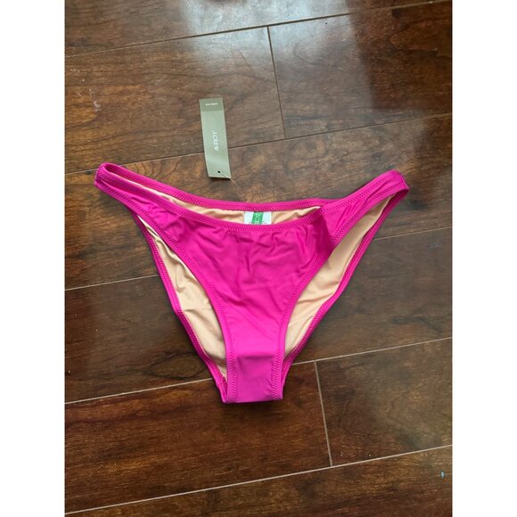 J.Crew Heritage 1989 High Leg Bikini Bottom Classic High Cut Hot Pink Fuchsia NE - Picture 2 of 5